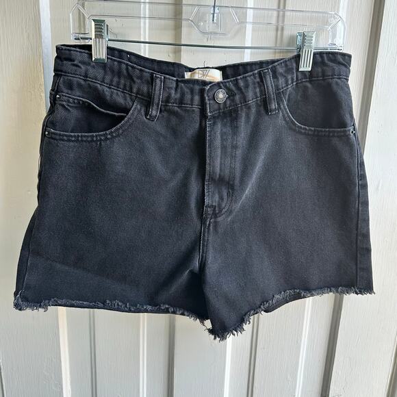 ASOS DTT High Waist Denim Shorts Black - Picture 2 of 6